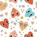 Seamless pattern on ValentineÃ¢â¬â¢s Day or Lovers Day.